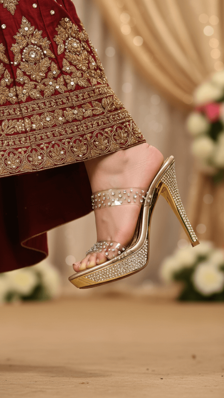 Golden Fancy Bridal Sandal FN7664