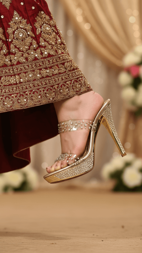 Golden Fancy Bridal Sandal FN7664