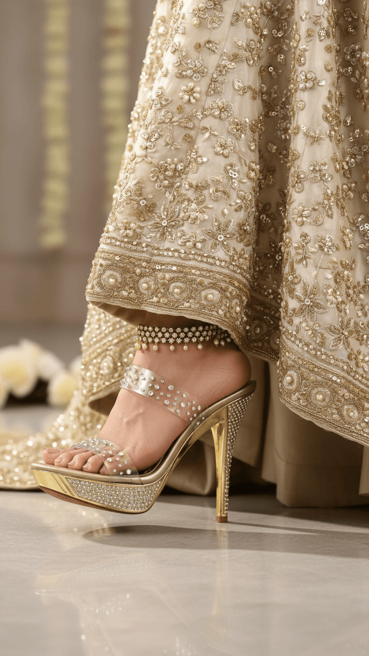 Golden Fancy Bridal Sandal FN7664