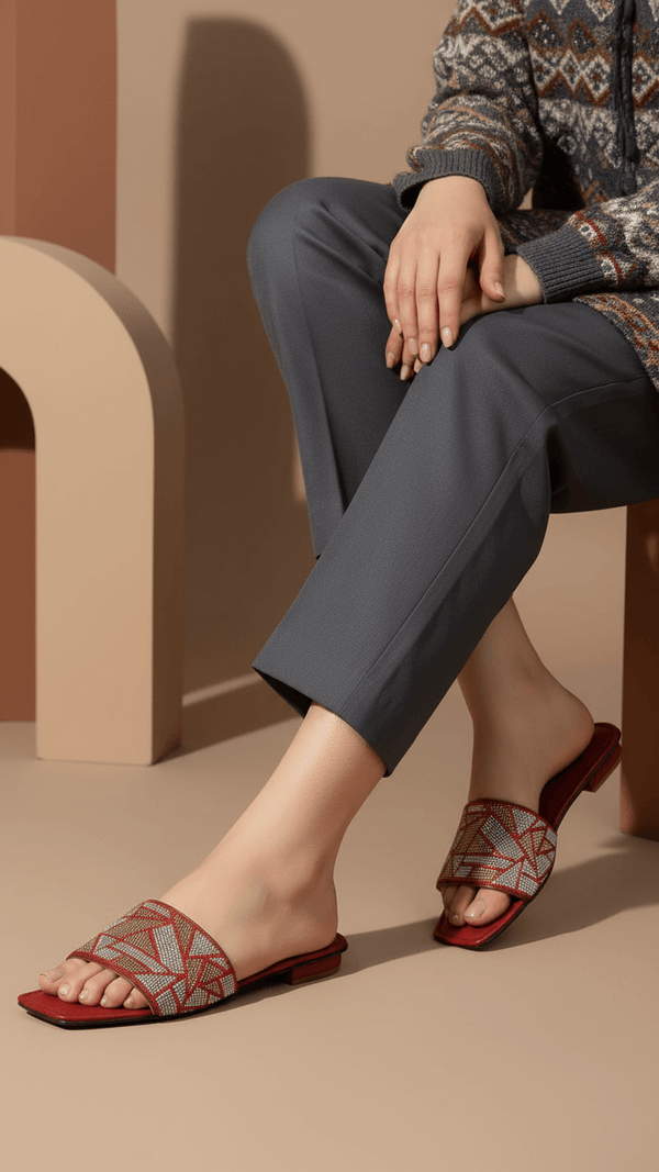 Maroon Fancy Slipper FN7803