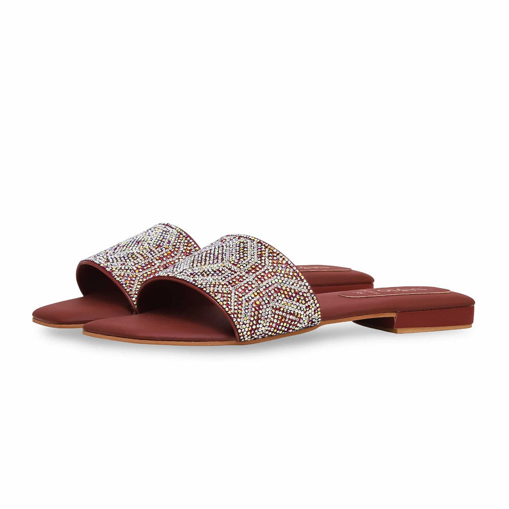 Maroon Fancy Slipper FN7834