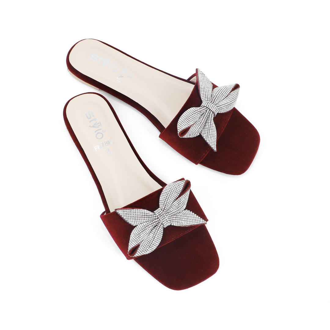 Maroon Fancy Chappal FN7881