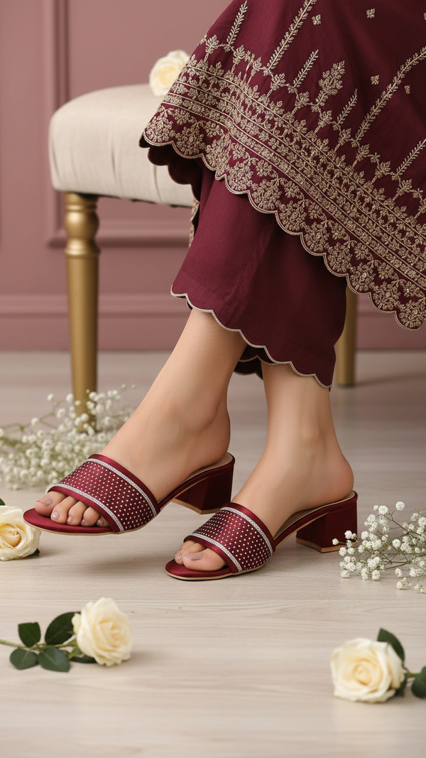 Maroon Fancy Slipper FN7890