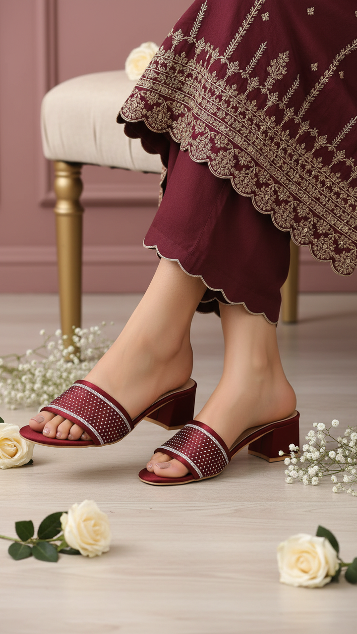 Maroon Fancy Slipper FN7890