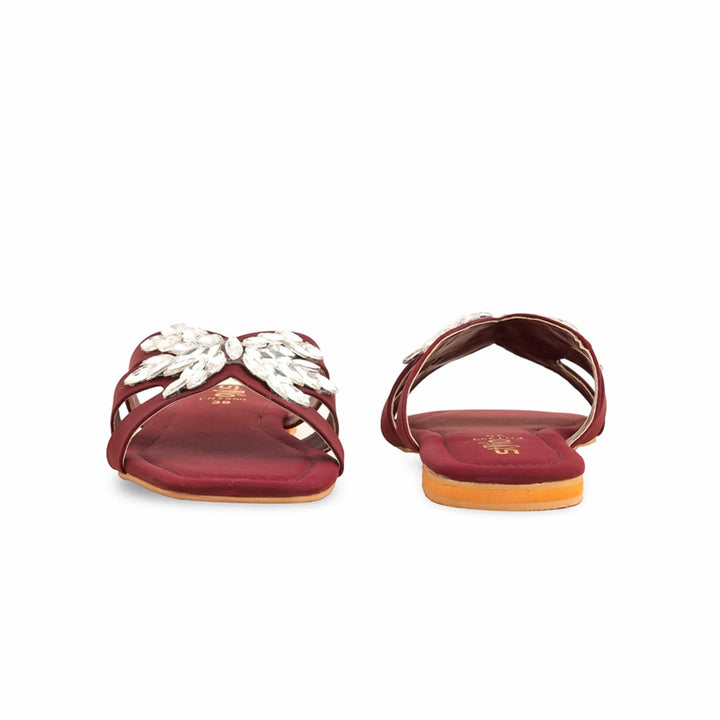Maroon Fancy Slipper For Women FN7900