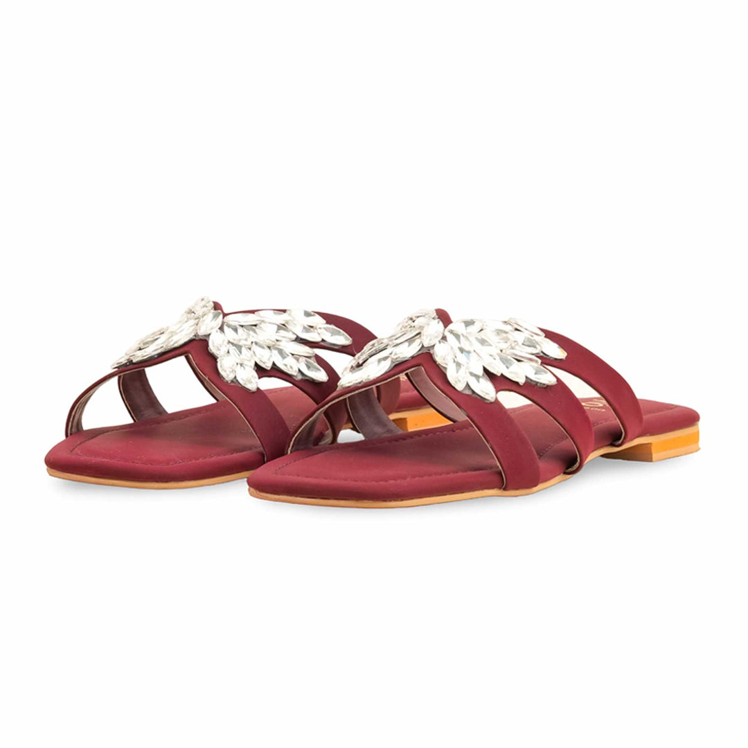 Maroon Fancy Slipper For Women FN7900