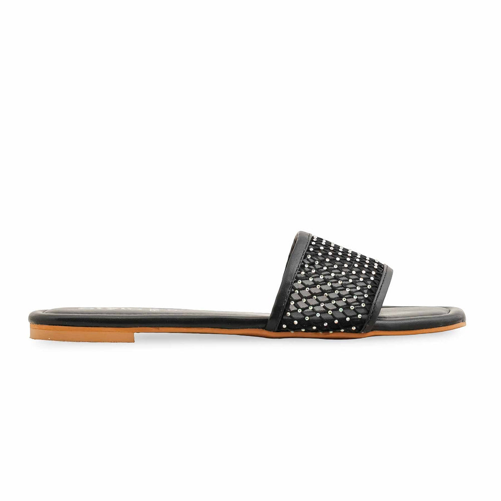 Black Fancy Slipper For Women FN7906