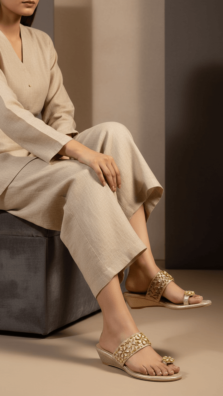 Golden Fancy Chappal FN7909