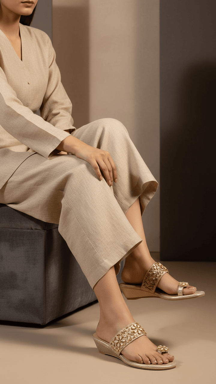 Golden Fancy Chappal FN7909