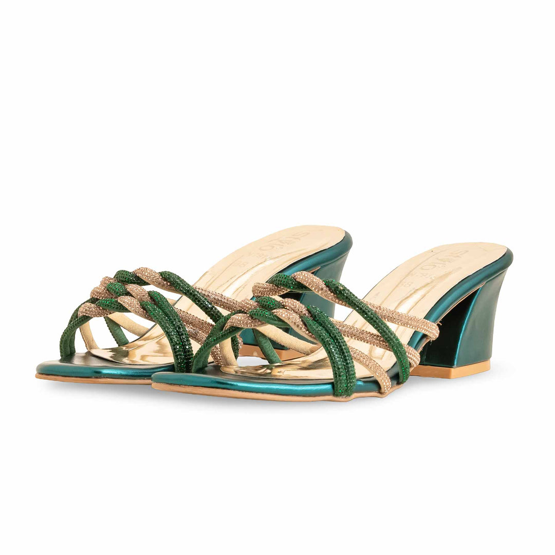 Green Fancy Slipper For Ladies FN7915