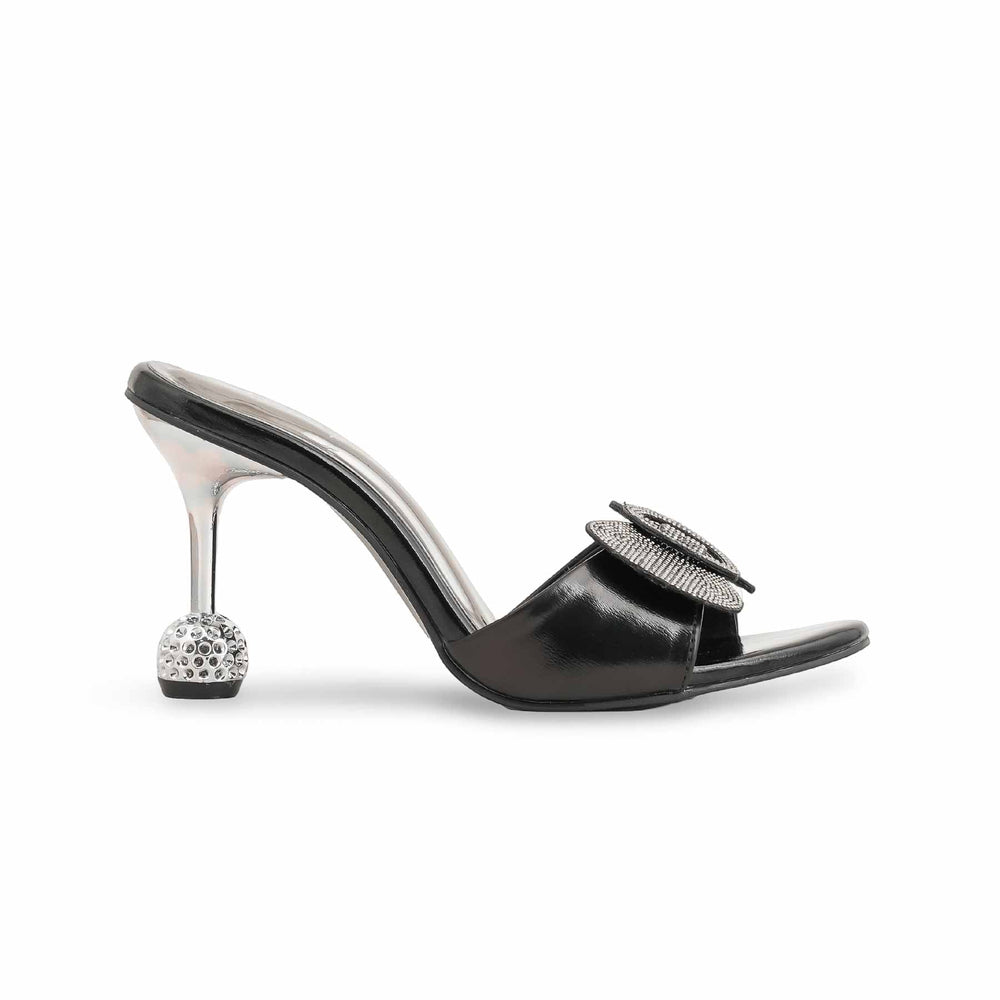 Black Fancy Slipper For Ladies FN7925