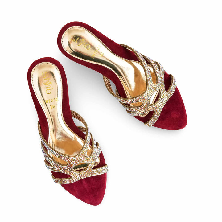 Maroon Fancy Slipper For Ladies FN7932