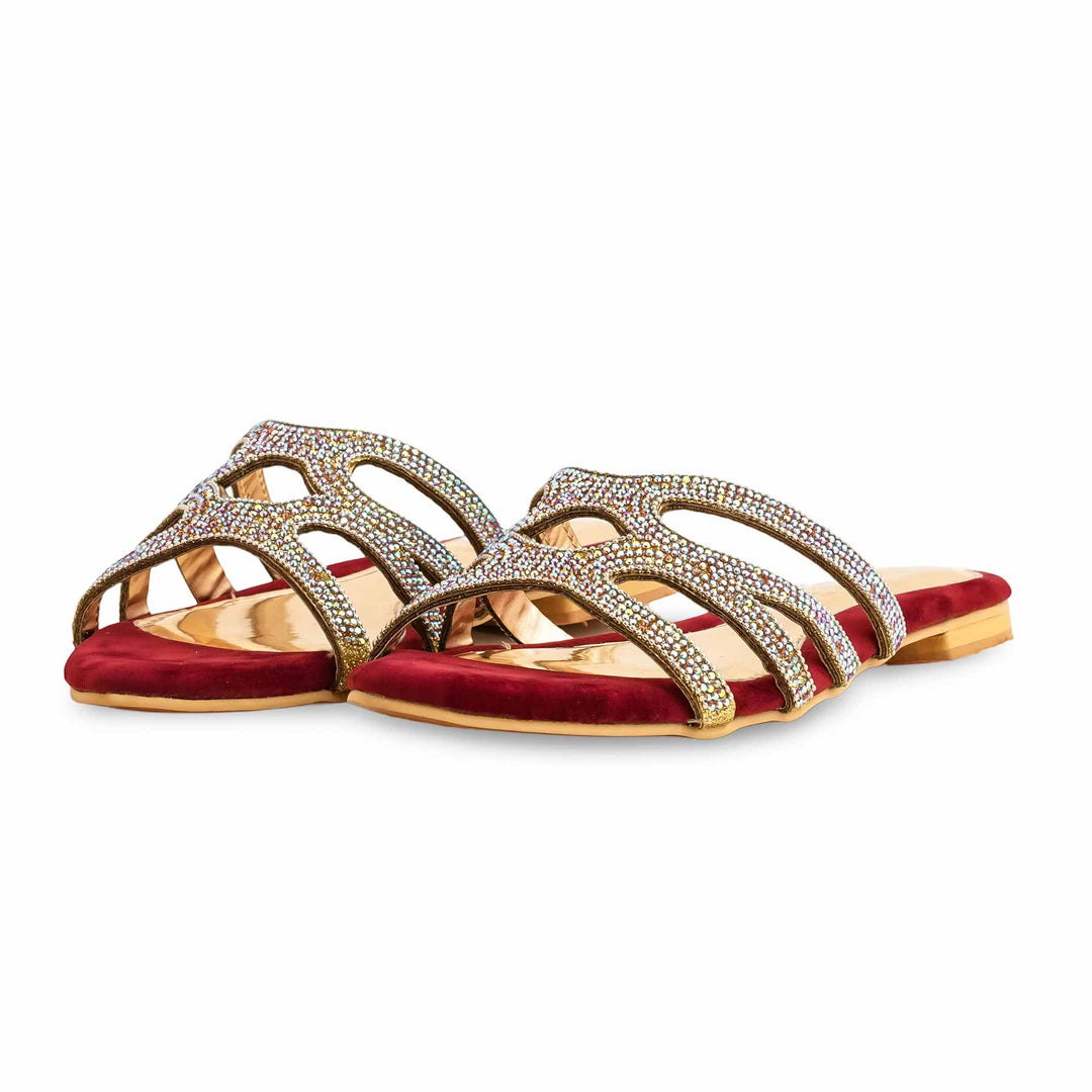 Maroon Fancy Slipper For Ladies FN7932