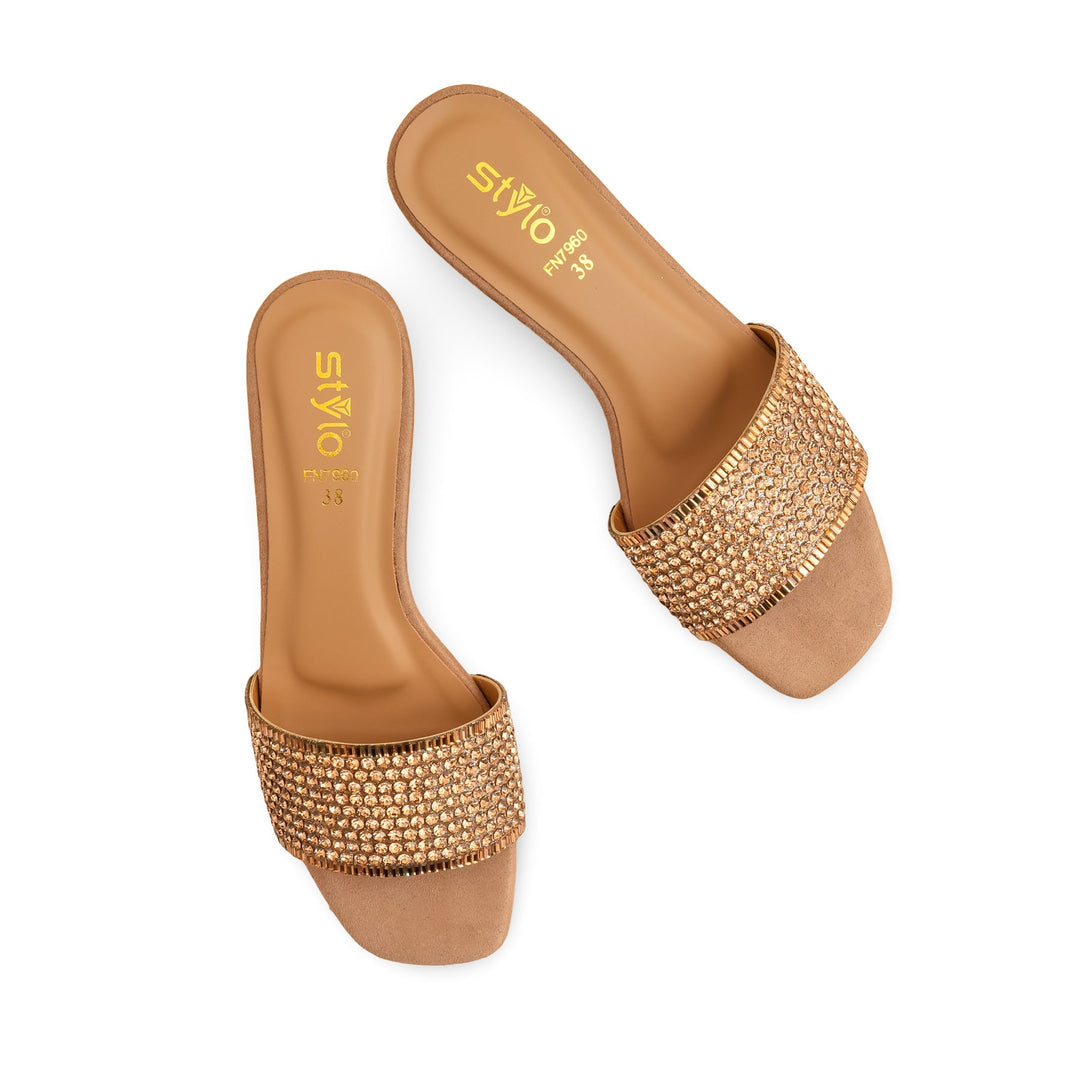 Golden Fancy Slipper For Women FN7960