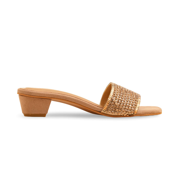 Golden Fancy Slipper For Women FN7960
