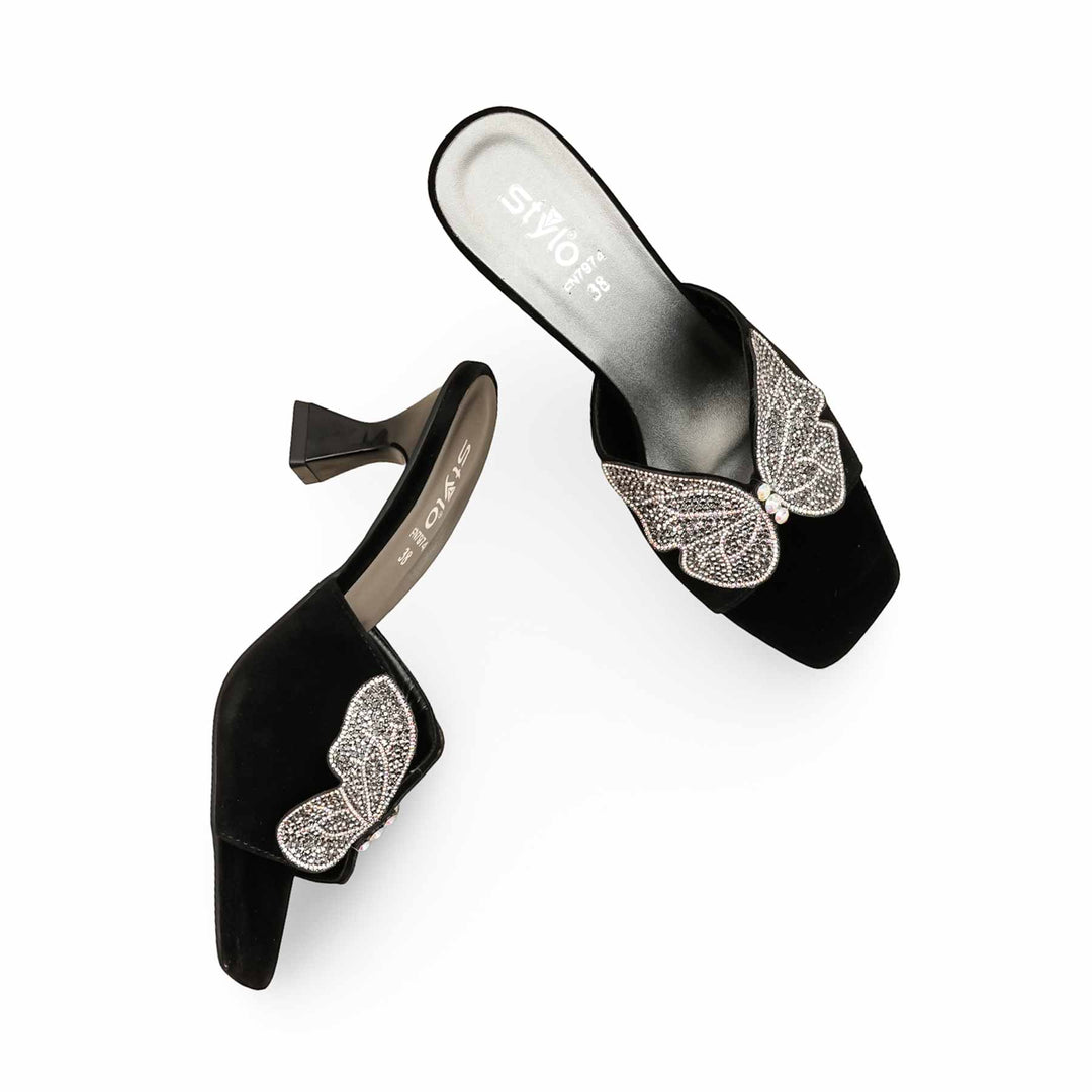 Black Fancy Slipper For Women FN7974