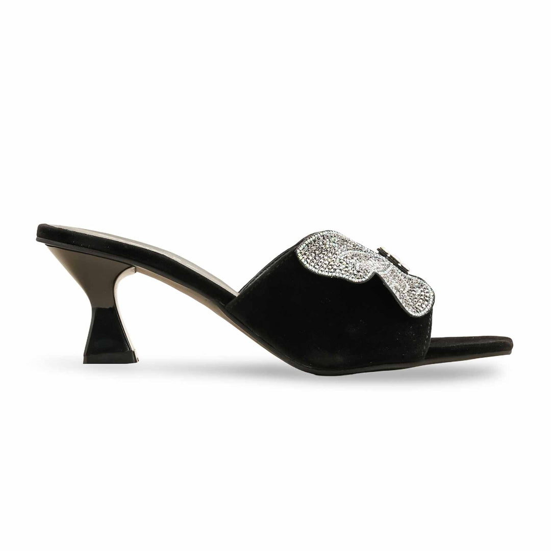 Black Fancy Slipper For Women FN7974
