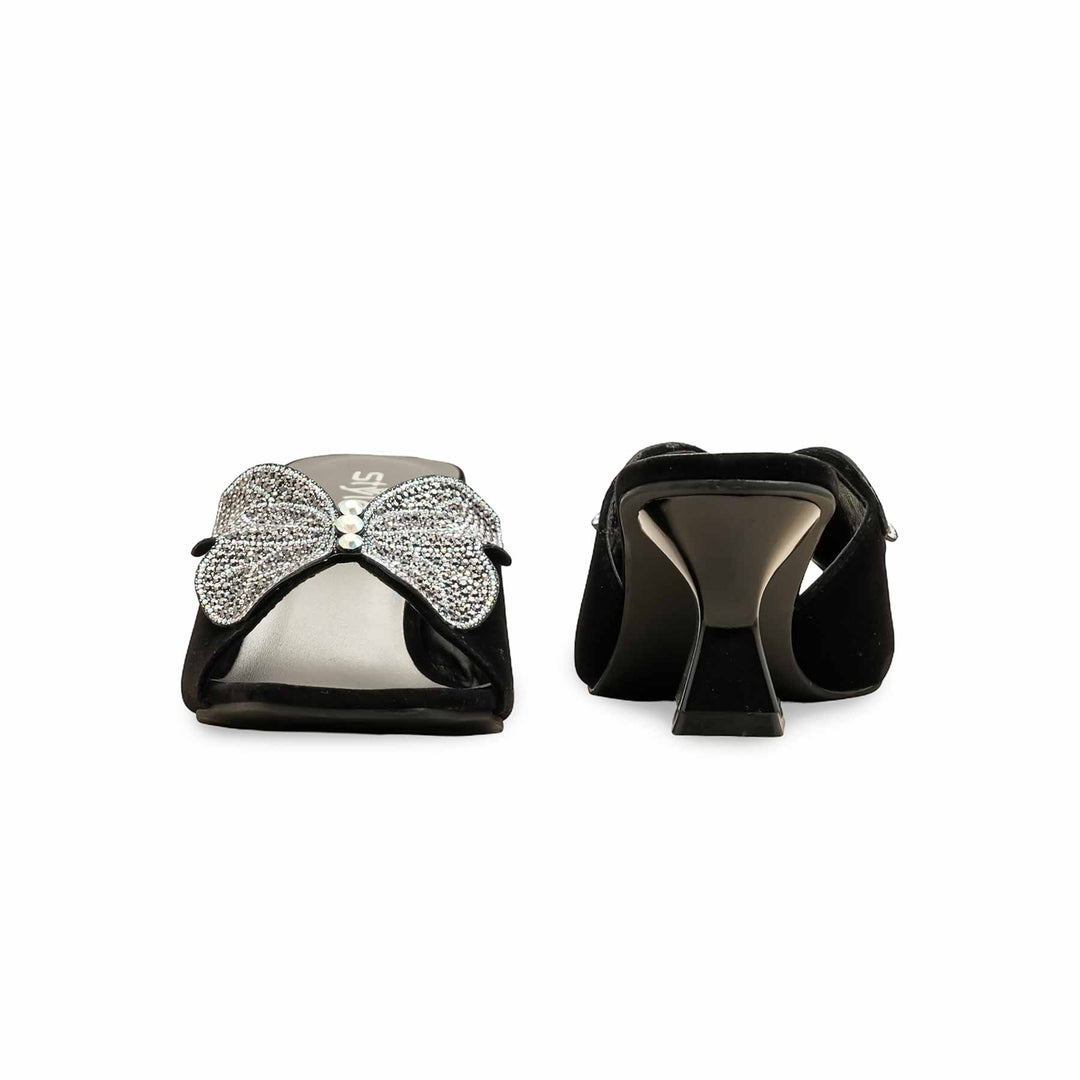 Black Fancy Slipper For Women FN7974