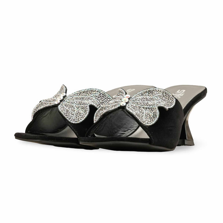 Black Fancy Slipper For Women FN7974