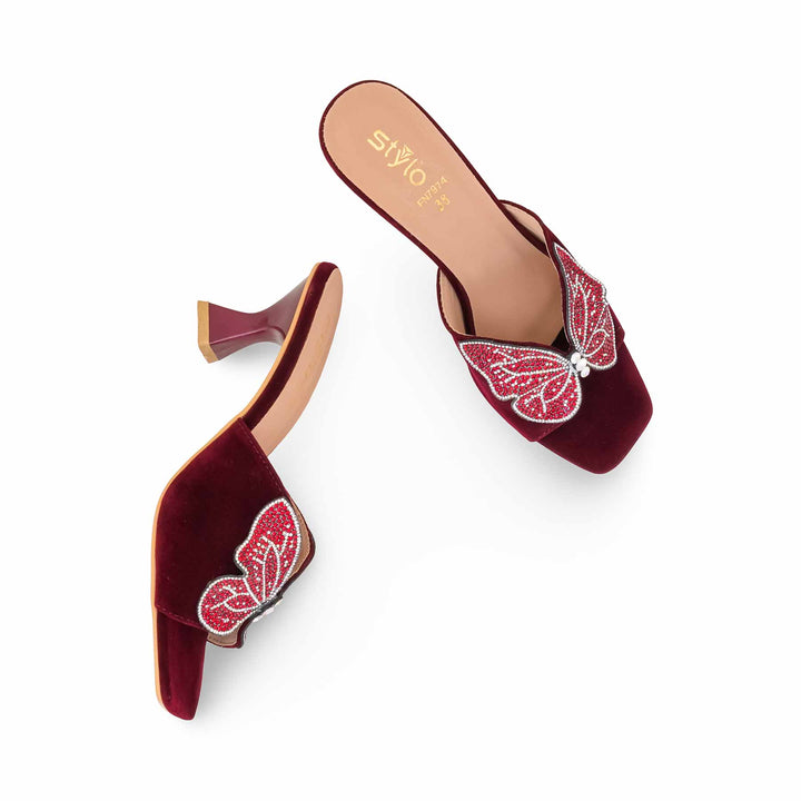 Maroon Fancy Slipper For Women FN7974
