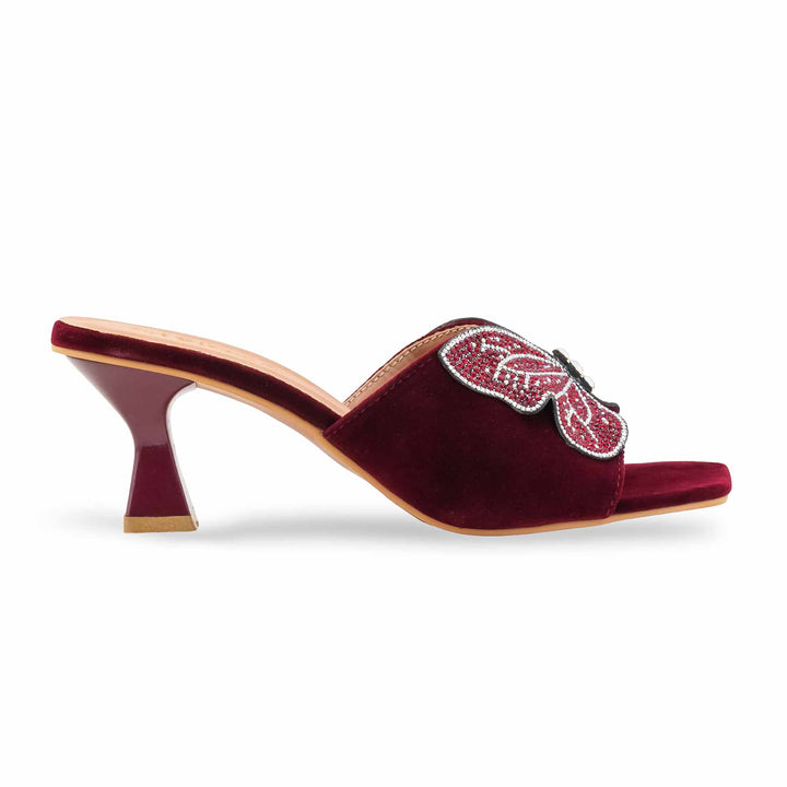 Maroon Fancy Slipper For Women FN7974