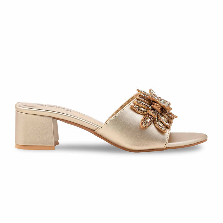 Golden Fancy Slipper For Ladies FN7976