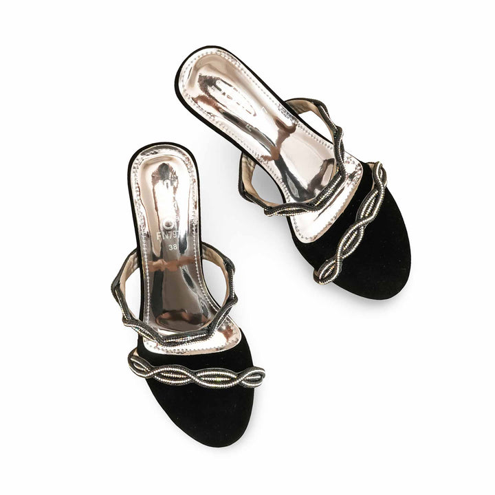 Black Fancy Slipper For Women FN7977