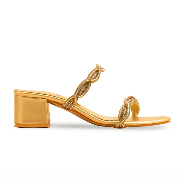 Golden Fancy Slipper For Women FN7977