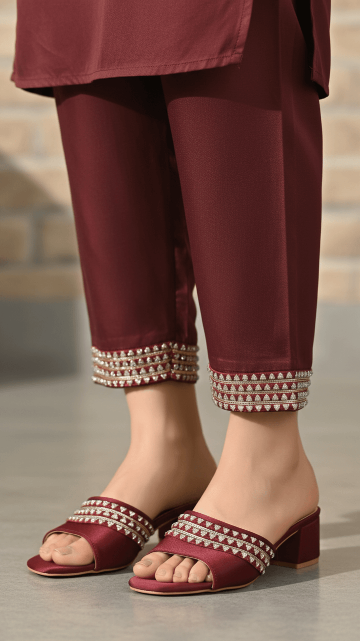 Maroon Fancy Slipper FN7978