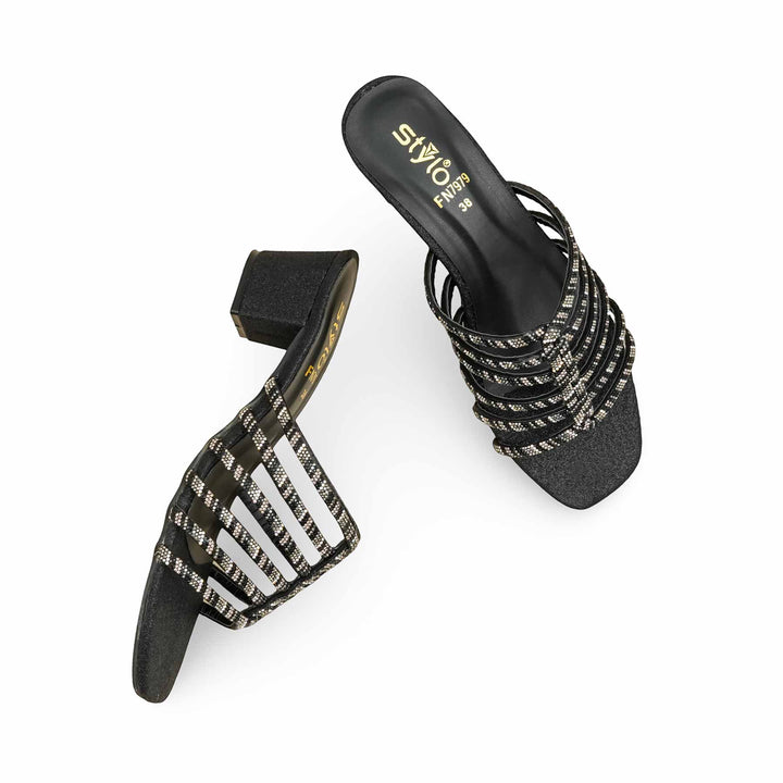 Black Fancy Slipper For Women FN7979