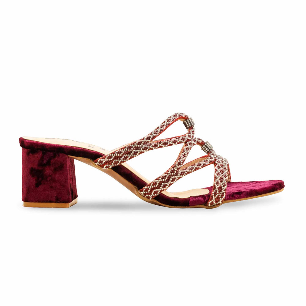 Maroon Fancy Women Slipper FN7988