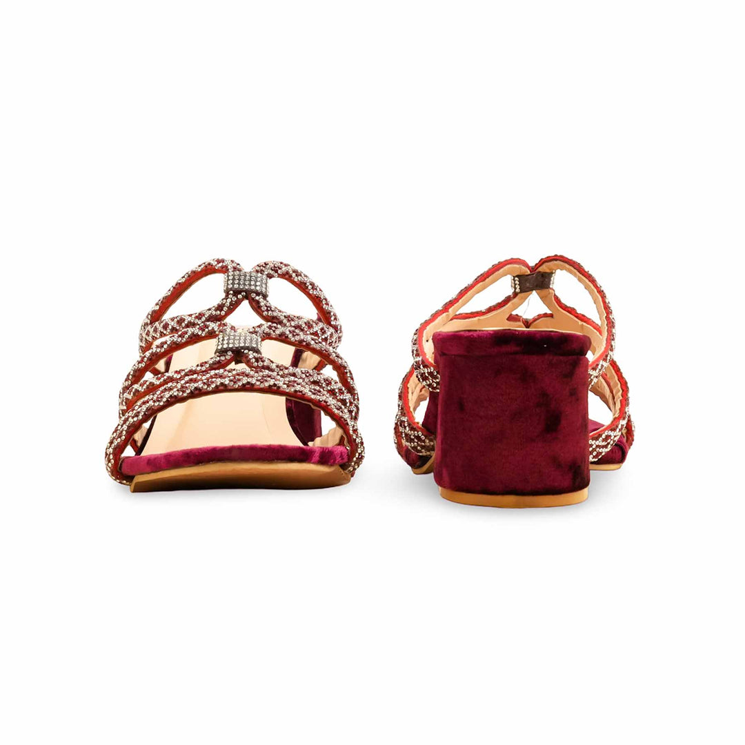 Maroon Fancy Women Slipper FN7988