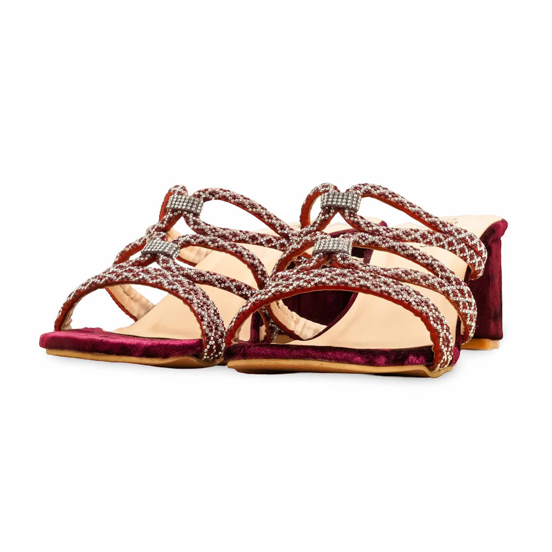 Maroon Fancy Women Slipper FN7988