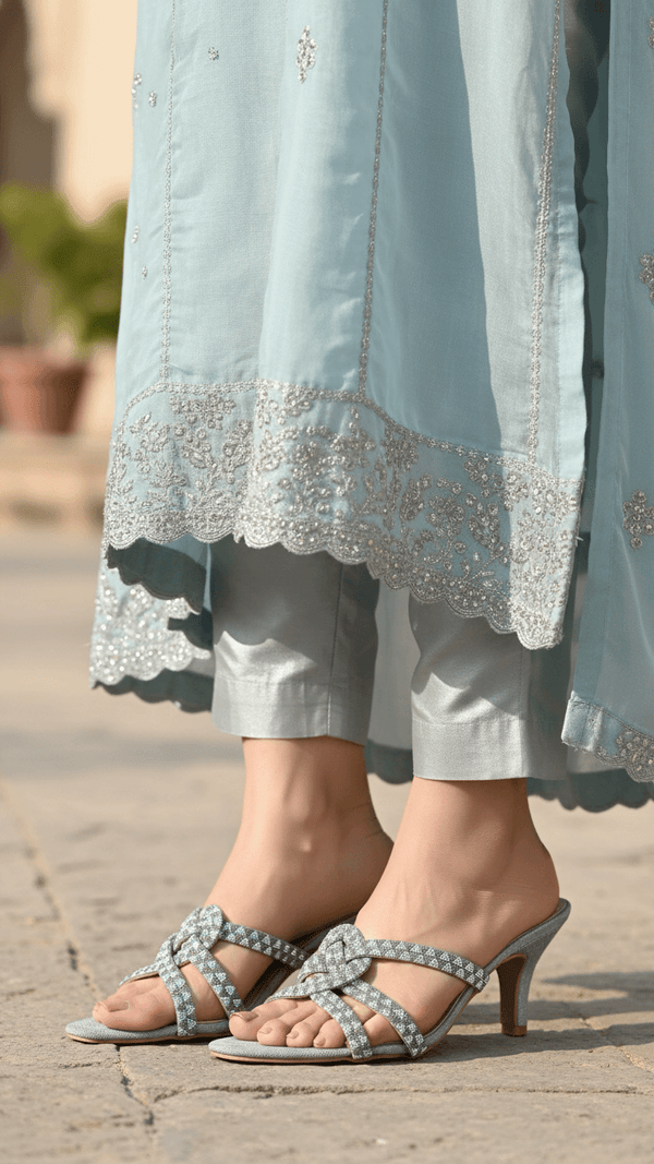 Grey Fancy Slipper For Women FN7989