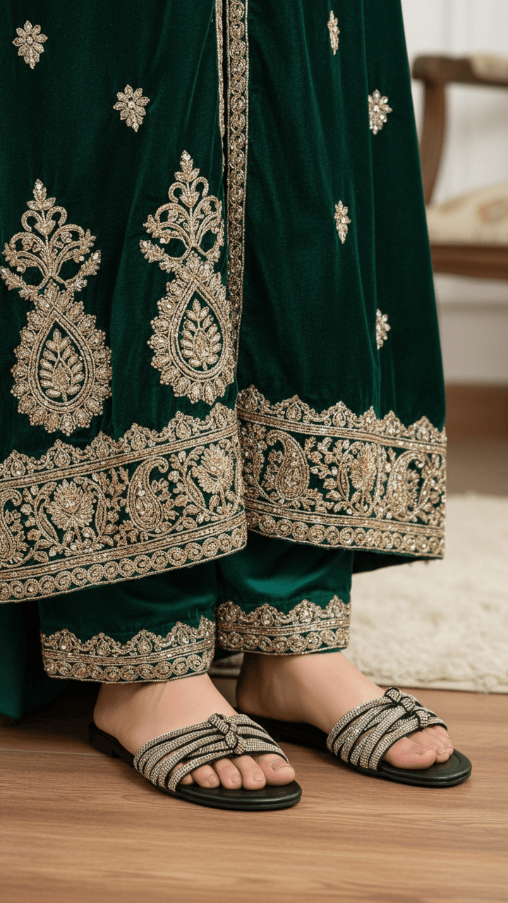 Black Fancy Slipper For Women FN7990