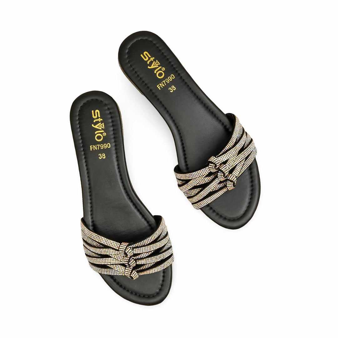 Black Fancy Slipper For Women FN7990