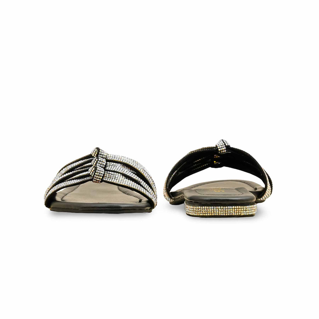 Black Fancy Slipper For Women FN7990