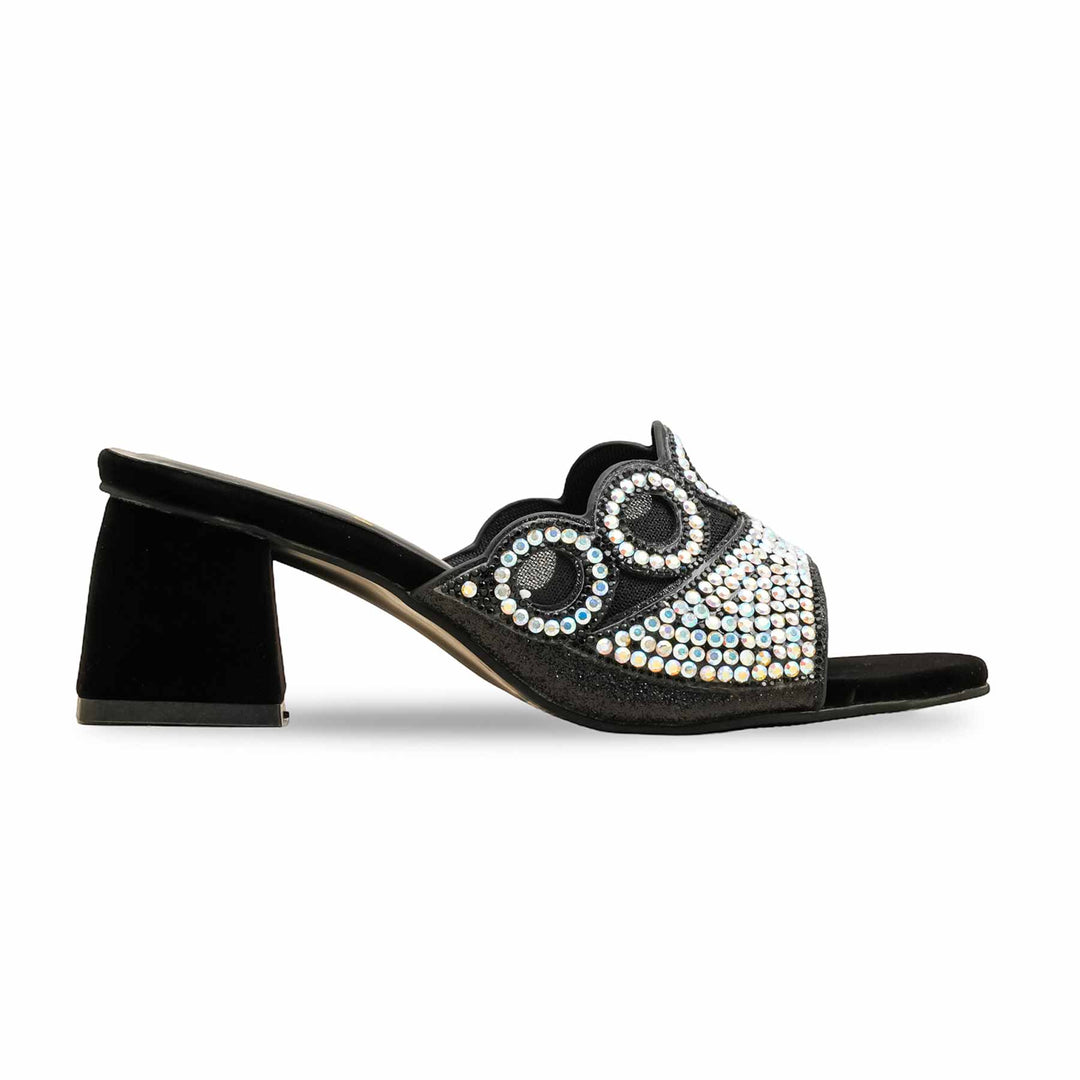 Black Fancy Slipper For Ladies FN7993