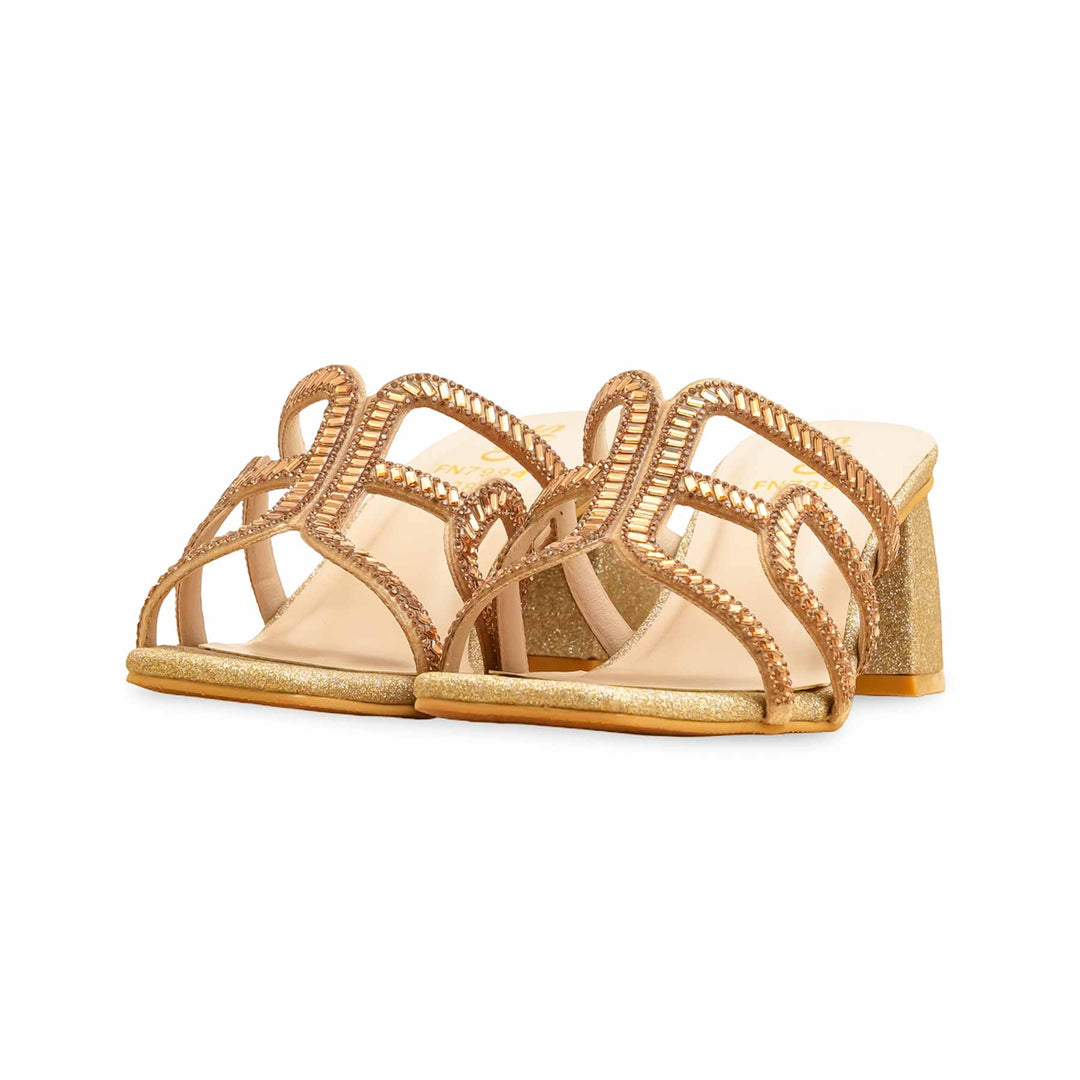 Golden Fancy Slipper For Ladies FN7994