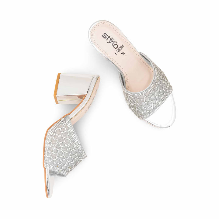 Silver Fancy Women Slipper FN8004