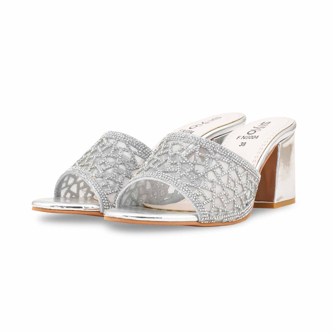 Silver Fancy Women Slipper FN8004