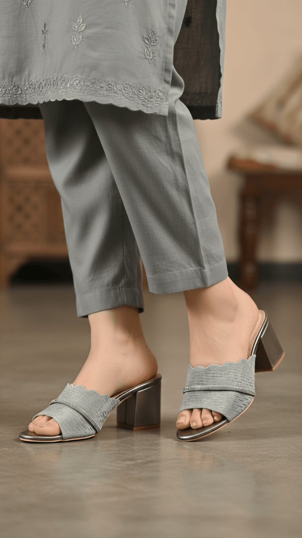 Grey Fancy Slipper For Ladies FN8005