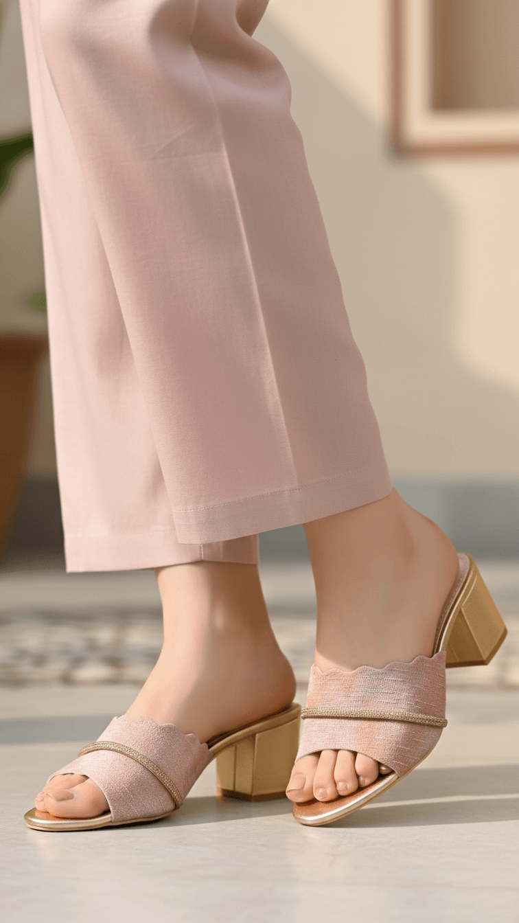 Golden Fancy Slipper For Women FN8005