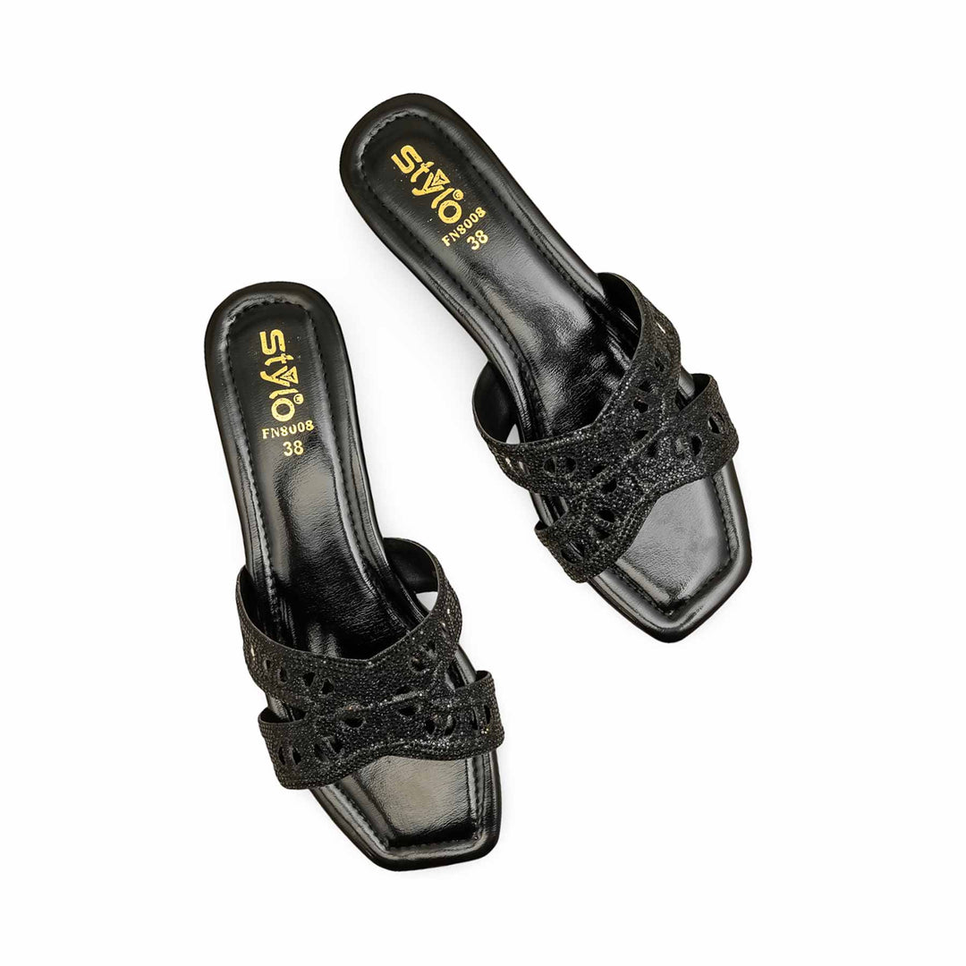 Black Fancy Slipper For Women FN8008