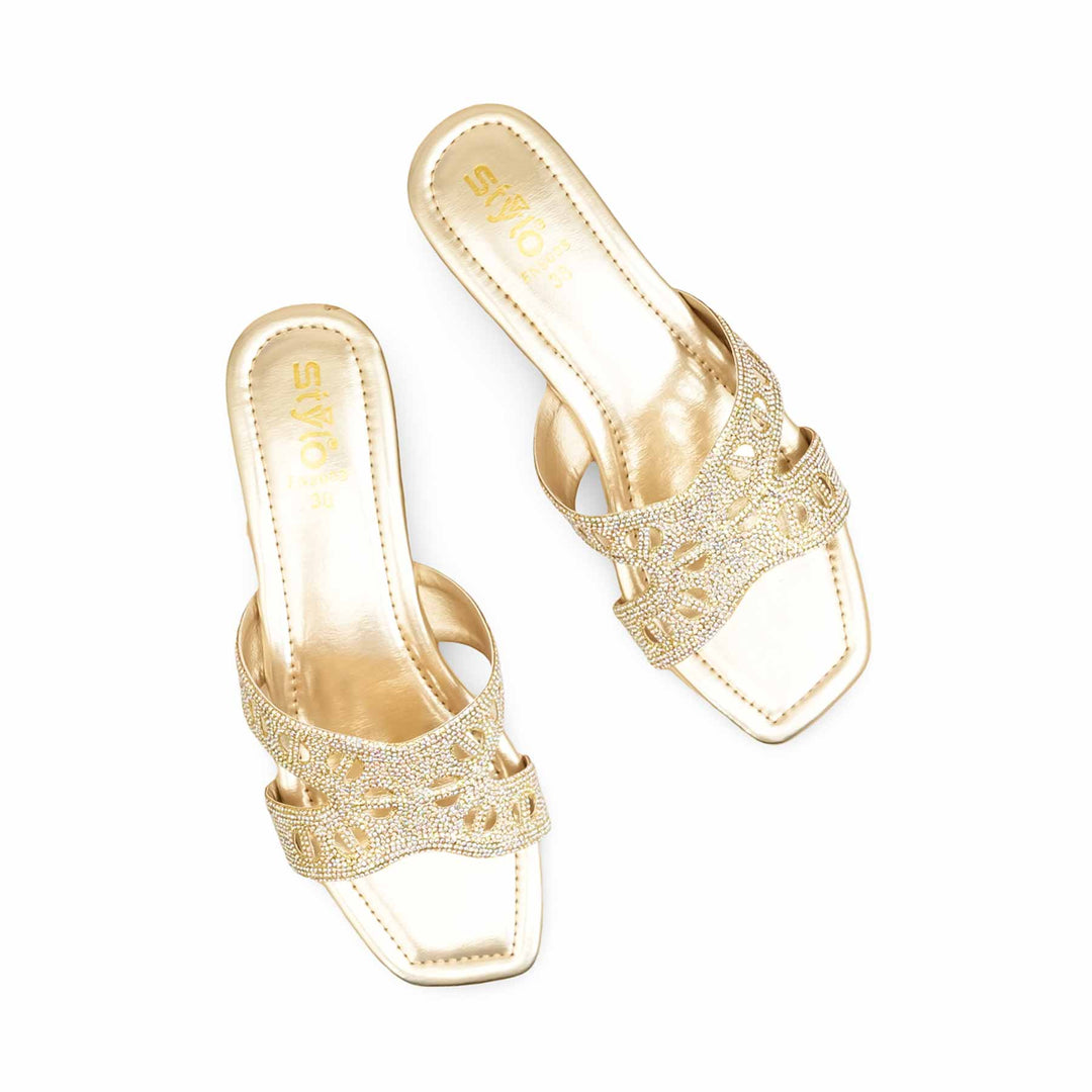 Golden Fancy Slipper For Ladies FN8008