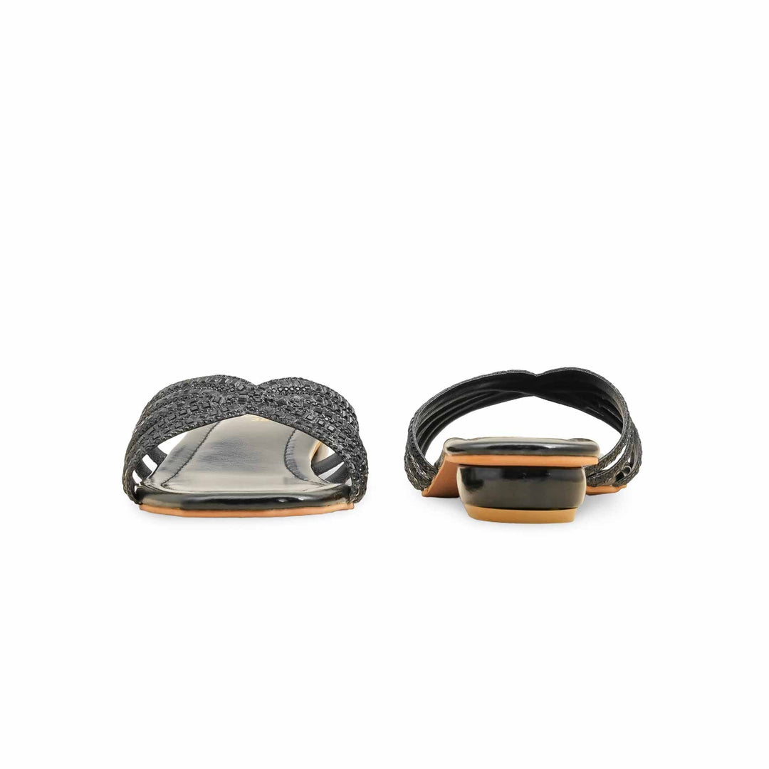 Black Fancy Slipper For Ladies FN8009