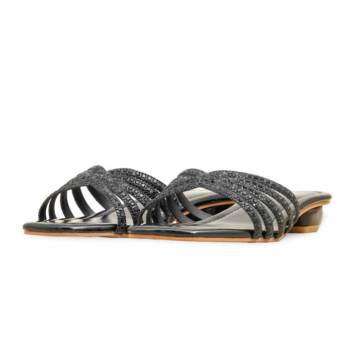 Black Fancy Slipper For Ladies FN8009