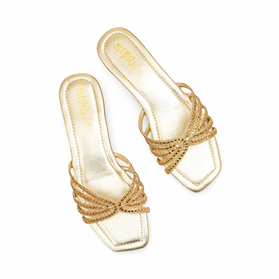 Golden Fancy Slipper For Ladies FN8009