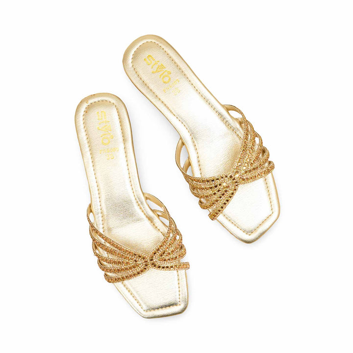 Golden Fancy Slipper For Ladies FN8009