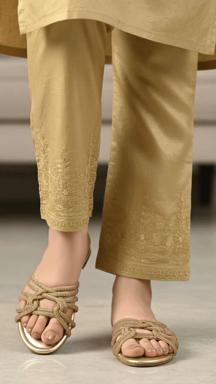 Golden Fancy Slipper For Women FN8012